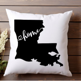 Almofada Home State Outline Heart Louisiana