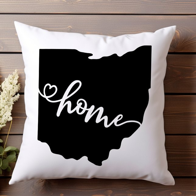 Almofada Home State Outline Heart Ohio (Criador carregado)