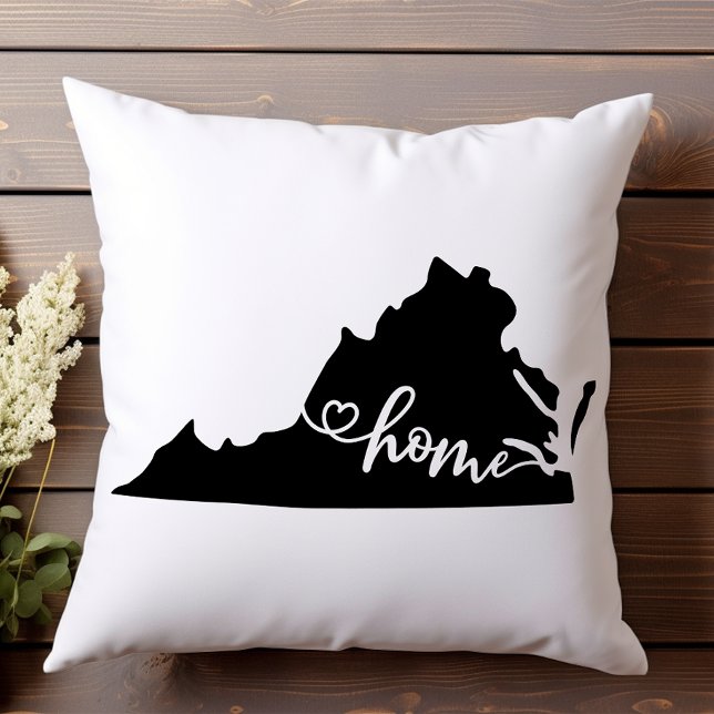 Almofada Home State Outline Heart Virginia (Criador carregado)