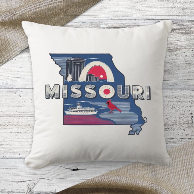 Almofada Home State Retro Color Missouri (Criador carregado)