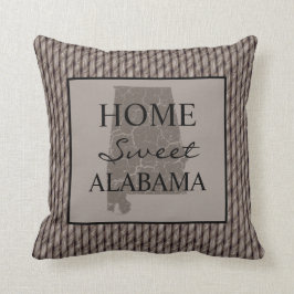 Almofada Home Sweet Alabama Faux Weave