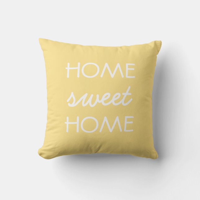 Almofada Home Sweet Home| Amarelo claro (Frente)