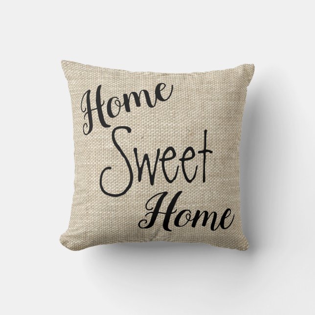 Almofada Home Sweet Home Country Travesseiro decorativo (Frente)