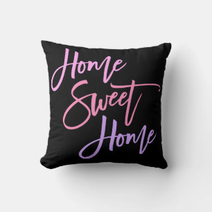 Almofada Home Sweet Home Elegante Lilac-Script Rosa-Rosa-Ro
