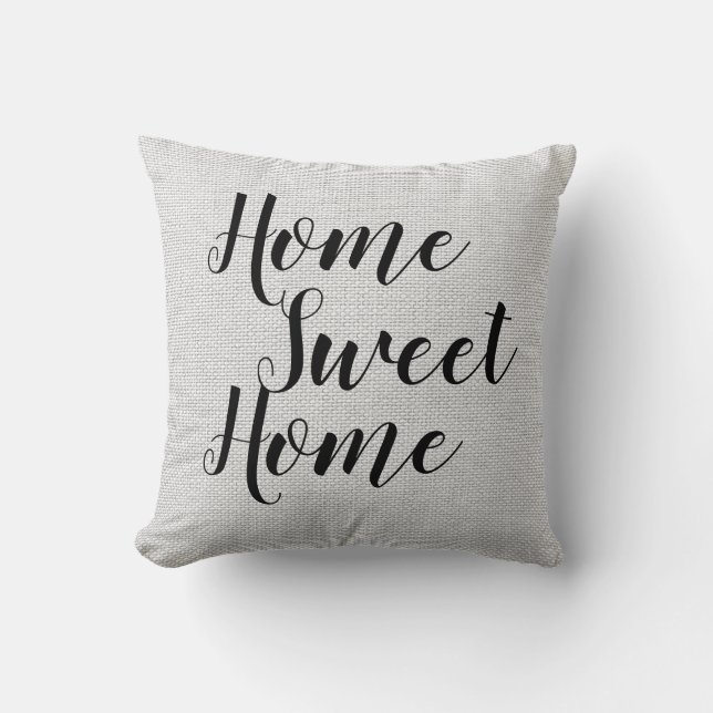 Almofada Home Sweet Home Elegante Rustic Country Farmhouse (Frente)
