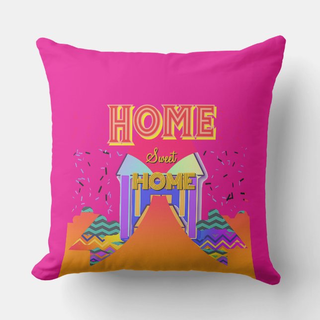 Almofada Home Sweet Home Hot Pink (Frente)