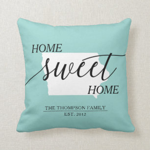 Almofada Home Sweet Home IA State Family Name Travesseiro d