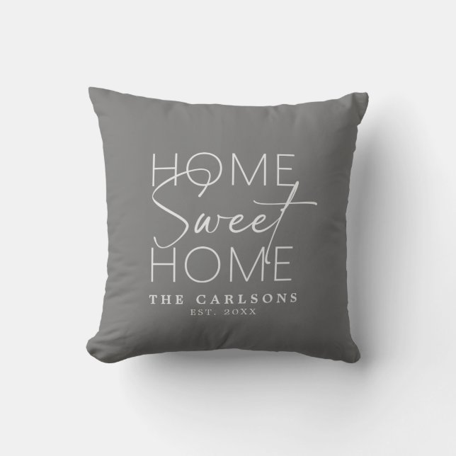 Almofada Home Sweet Home Modern - Script personalizado (Frente)