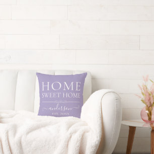 Almofada Home Sweet Home   Nome da família Ano Lilac