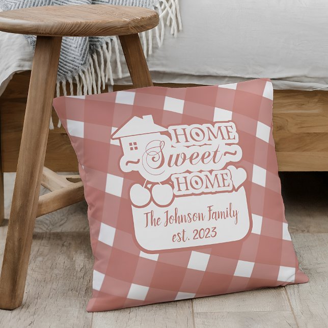 Almofada Home Sweet Home Pale Maroon Family (Criador carregado)