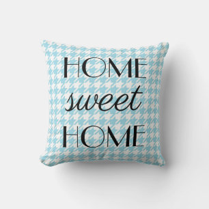 Almofada Home Sweet Home Pastel Light Blue Pepita Padrão