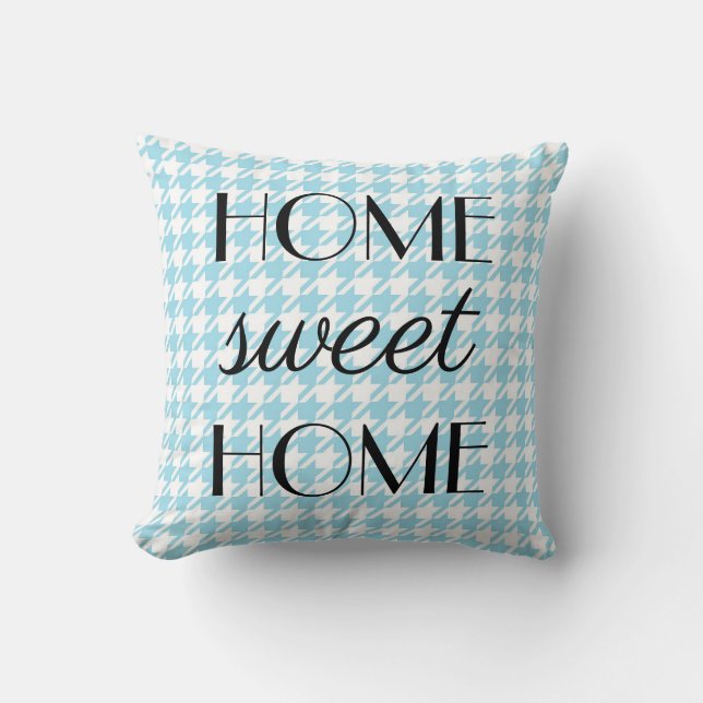 Almofada Home Sweet Home Pastel Light Blue Pepita Padrão (Frente)