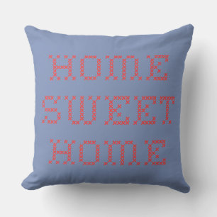 Almofada Home Sweet Home Red Cross Stitch