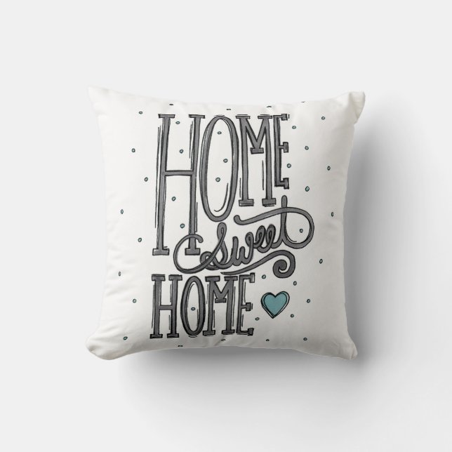 Almofada Home Sweet Home - Travesseiro decorativo de arte o (Frente)