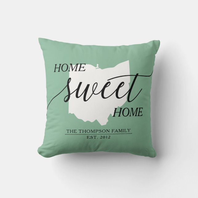 Almofada Home Sweet Home Travesseiro decorativo de Nome da  (Frente)