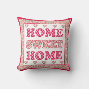 Almofada Home Sweet Home Travesseiro, Red and White Mix'n'M