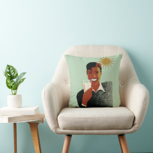 Almofada Homem Art Déco Vintage, Bebidas Frias no Verão
