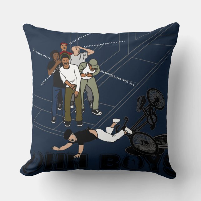 Almofada Homem Azul na Bike bate no Manhole OHBOYS se racha (Frente)