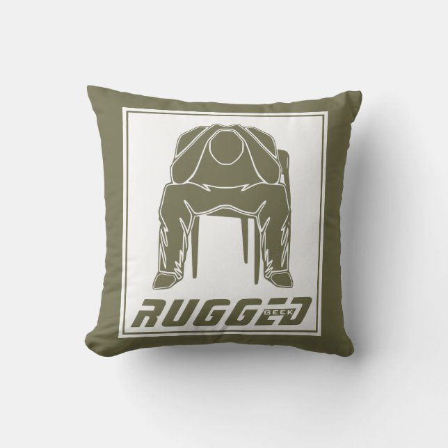 Almofada Homem branco verde resistente | Pensador (Frente)