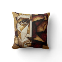 Homem Cubista Ouro Borgonha - Abstrato Texturizado