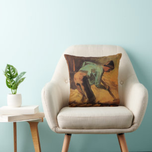 Almofada Homem Curvado com Bastão, Pá por Vincent van Gogh