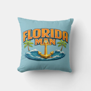 Almofada Homem da Flórida Âncora Náutica Decoração Divertid