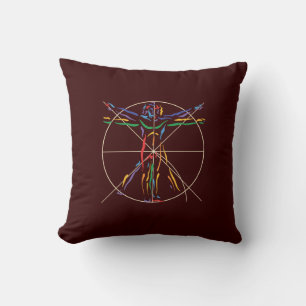 Almofada Homem de Anatomia da DaVinci nas cores de Chakra