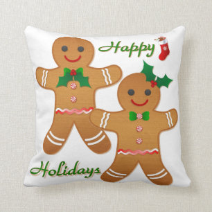 Almofada Homem de Biscoito de Natal Feliz Menino Menina
