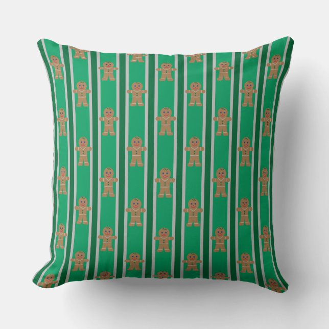 Almofada Homem de Gingerpão de Natal divertido e Rico (Frente)