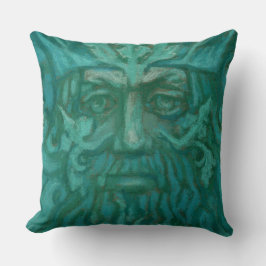 Almofada Homem Verde, Rei Florestal, Deus Pagão, Arte Fantá