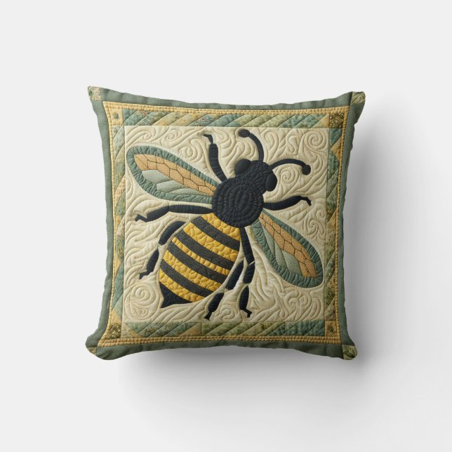 Almofada Honeybee Faux Quilt Two (Frente)