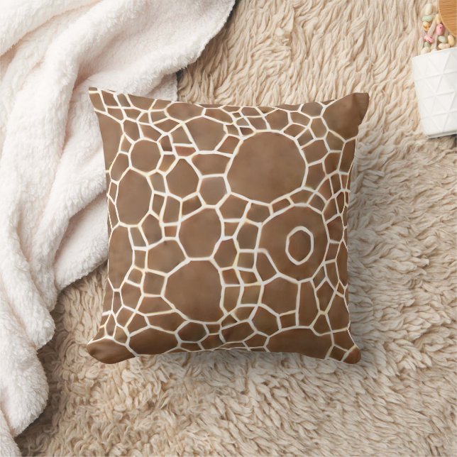 Almofada Honeycomb Padrão castanho e creme (Cobertor)