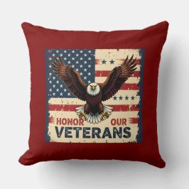 Almofada Honor Our Vetrans 20" x 20" Polyester Throw Pillow