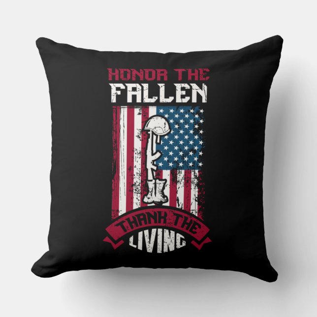 Almofada Honra O Fallen, Obrigado Os Vivos (Frente)