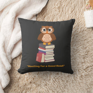 Almofada "Hoot for a Good Read!" Amante de livros