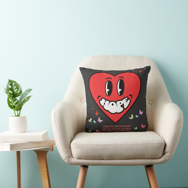 Almofada Hope Heart | Mensagem positiva | Autoamor (Cadeira)