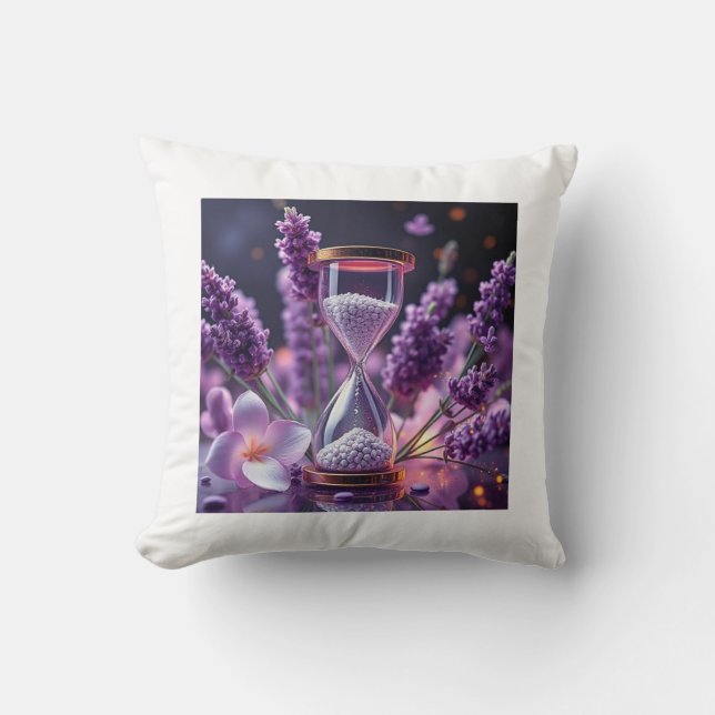 Almofada Hora da Lavanda da arte digital (Frente)