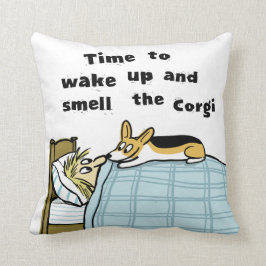 Almofada Hora de Acordar e Cheirar o Corgi