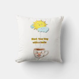 Almofada Hora do Café – Xícara Sorridente Fofa