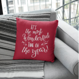 Almofada Hora mais maravilhosa do Natal Vermelho do ano