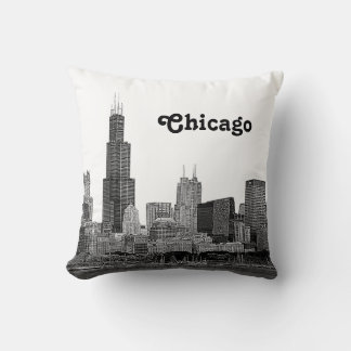 Almofada Horizonte de Chicago Gravado