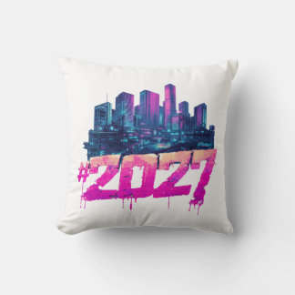 Almofada Horizonte de Cyberpunk 2027 Grafite Neon