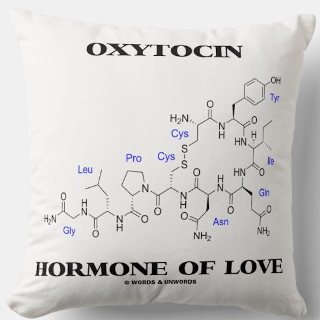 Almofada Hormona do Oxytocin do amor (molécula química) (Throw pillow for any biochemist featuring chemical structure of oxytocin)