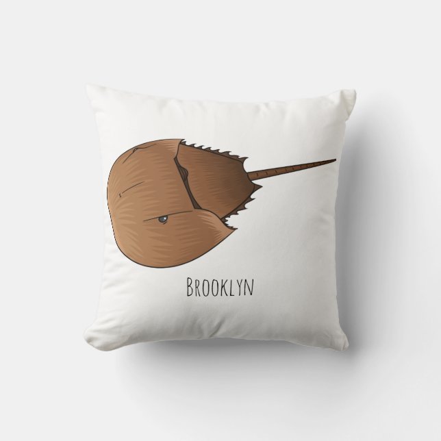 Almofada Horseshoe crab cartoon illustration (Frente)