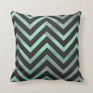 Almofada Hortelã Chevron preto