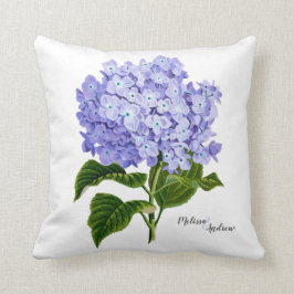 Almofada Hortênsia Lavanda Botânica Floral Personalizada