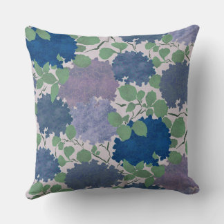 Almofada Hortênsia Vintage Jardim Azul Verde Lavanda