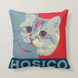 Almofada Hosico - Ilustração Azul Vermelho
