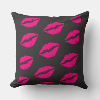 Almofada Hot Pink Lips Pattern Graphic pillow