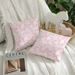 Almofada Hot Pink Scribble Cats – modern cute Pattern<br><div class="desc">Bold and playful,  this hand-drawn pattern features oversized scribble cats in lively poses,  outlined in hot pink with soft speckled texture on bright white. The loose linework and overlapping forms create an artsy,  modern vibe that feels energetic without being busy.</div>